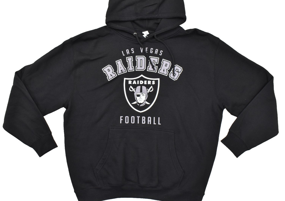 Starter Las Vegas Raiders Football Hoodie Black Graphic Pullover Men's Size 2XL